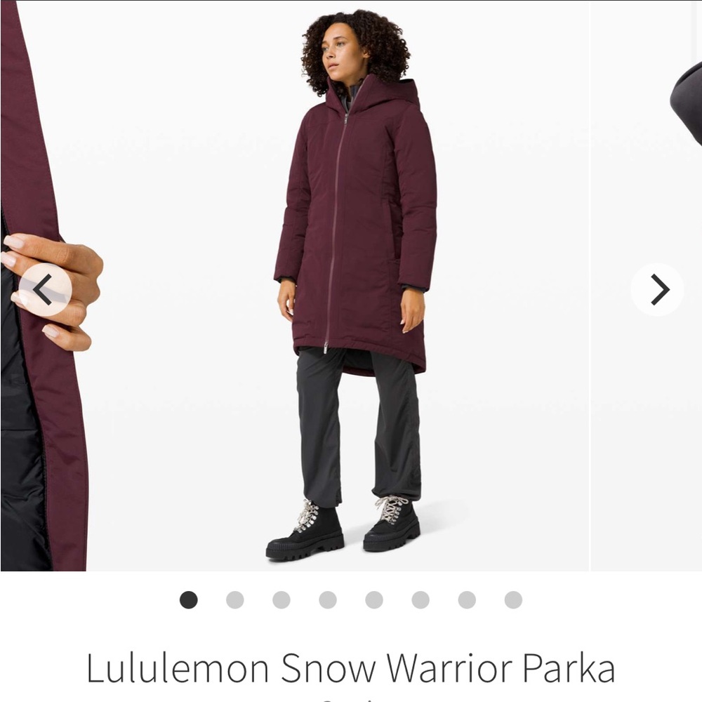 EUC Lululemon Snow Warrior Parka - Cassis - size 4